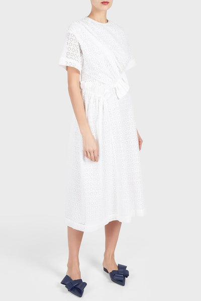Mother Of Pearl Thelma Draped Dress White