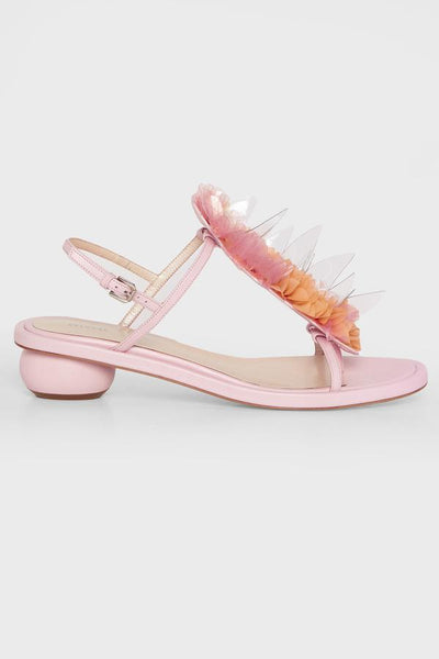 Delpozo Bow Flat Sandals Pink