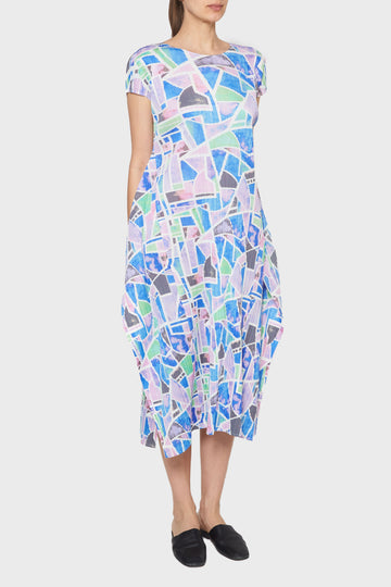 Canal Short Sleeve Dress - June | Pleats Please Issey Miyake 