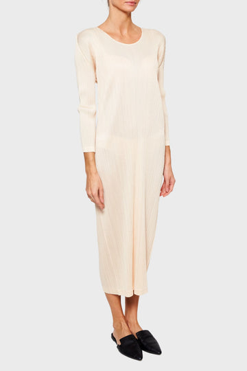pleats please long sleeve dress Pleats Please Issey Miyake Red Long-Sleeve Midi Dress