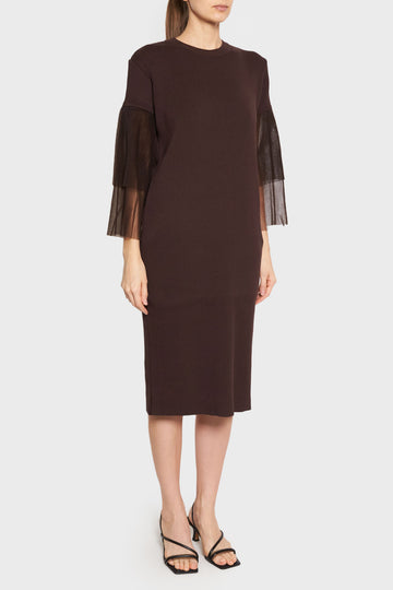 Tiia Tulle Sleeves Knit Dress | Akira Naka | BySymphony Tiia Tulle Sleeves Knit Dress | Akira Naka | BySymphony