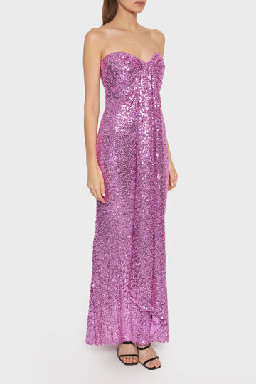 Strapless Knot Detail Gown | Badgley Mischka