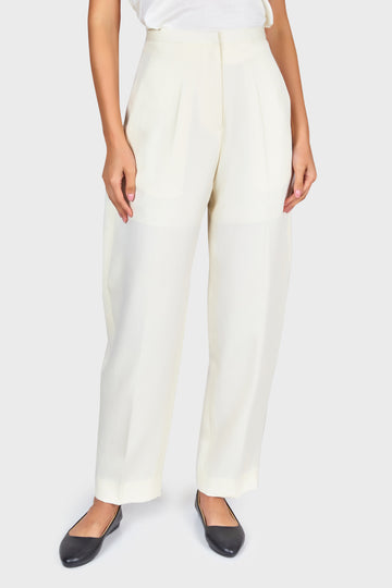 GIA STUDIOS Silk Straight Trousers | Garmentory