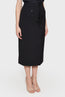 Button-Embellished Midi Skirt