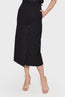 Button-Embellished Midi Skirt