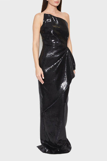 plus size evening dress rentals Liquid Sequin Evening Gown | Pamella Roland