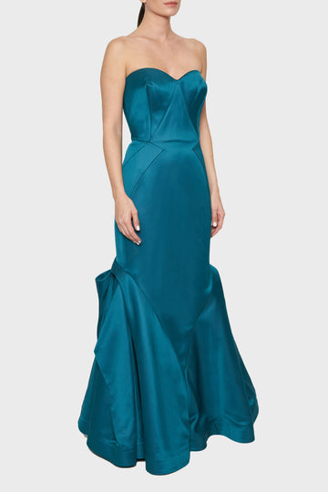 knee length dresses for ladies Bustier Mermaid Dress | Zac Posen