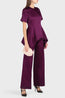 Sid Neigum Short Sleeve Peplum Top Burgundy
