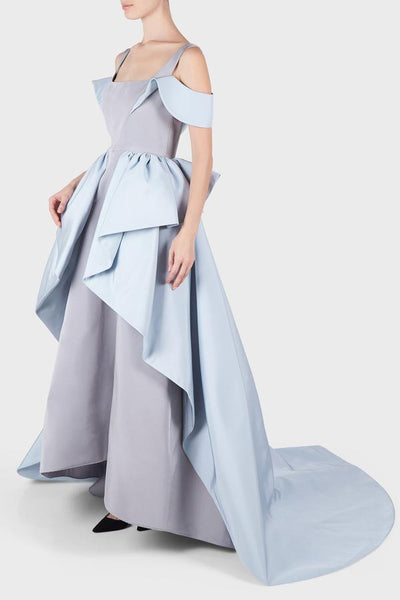Christian Siriano Two Toned Overlay Gown Blue