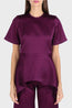 Sid Neigum Short Sleeve Peplum Top Burgundy