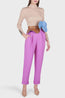 Delpozo Classic Pleated Peg Leg Trousers Pink
